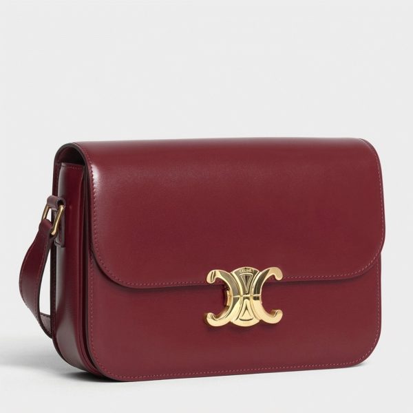 Faux Celine Triomphe Moyen Sac en bordeaux