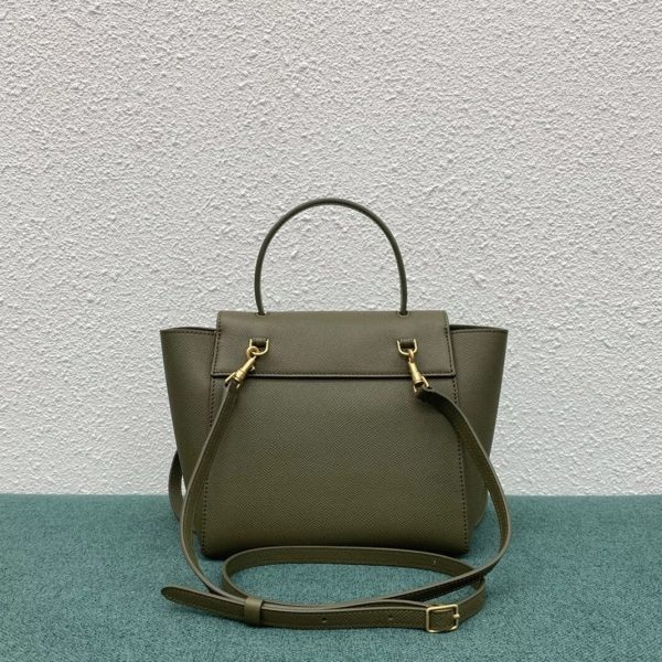 Faux Celine Belt Nano Sac en vert armée – Image 8