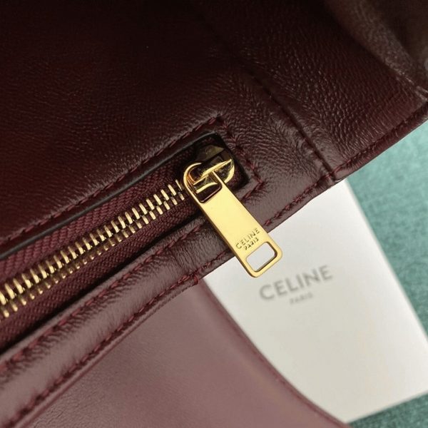Faux Celine Triomphe Moyen Sac en bordeaux – Image 4