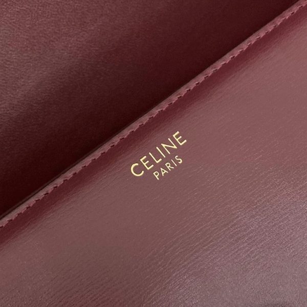 Faux Celine Triomphe Moyen Sac en bordeaux – Image 3
