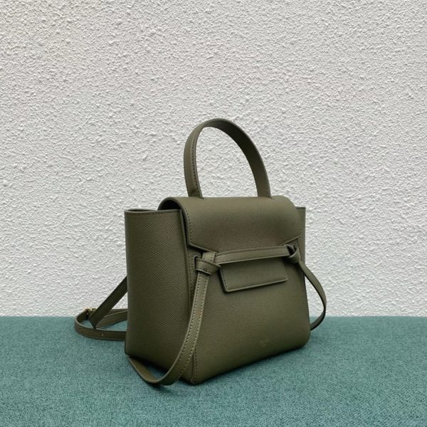 Faux Celine Belt Nano Sac en vert armée – Image 6