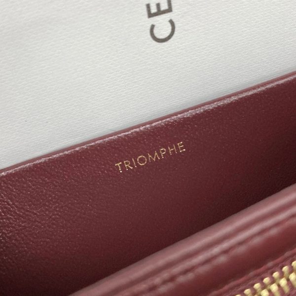 Faux Celine Triomphe Moyen Sac en bordeaux – Image 2