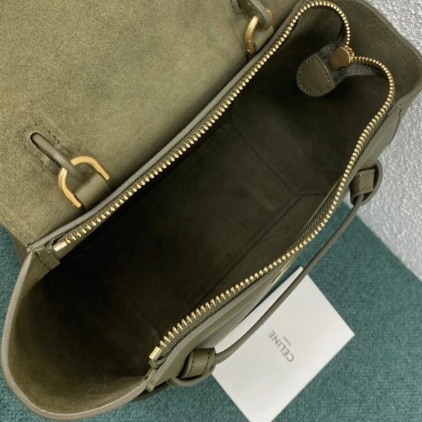 Faux Celine Belt Nano Sac en vert armée – Image 3