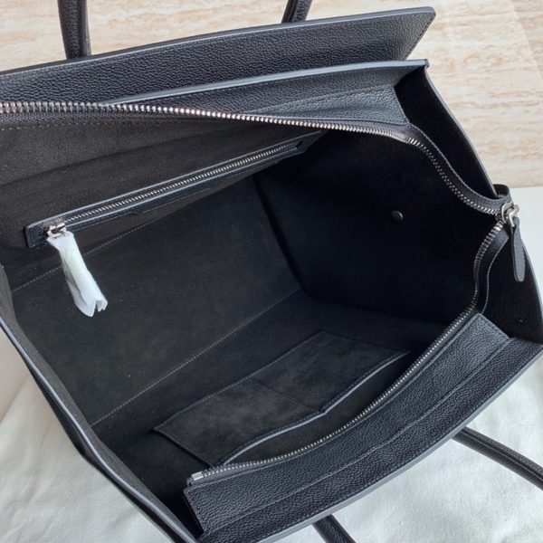 Faux Celine Mini Luggage Fourre-tout Sac en noir – Image 8