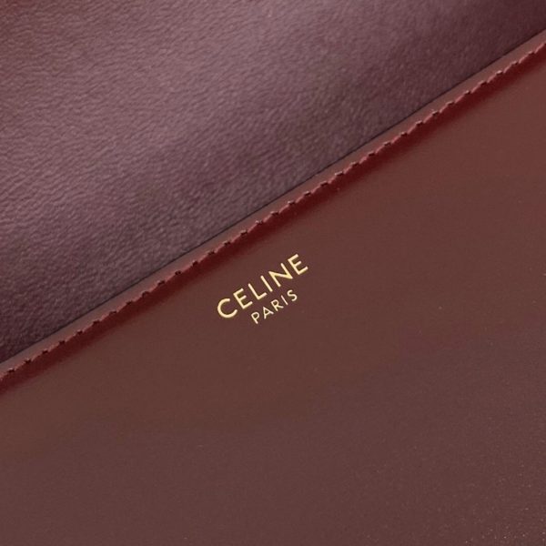 Faux Celine Triomphe Grand Sac en bordeaux – Image 11