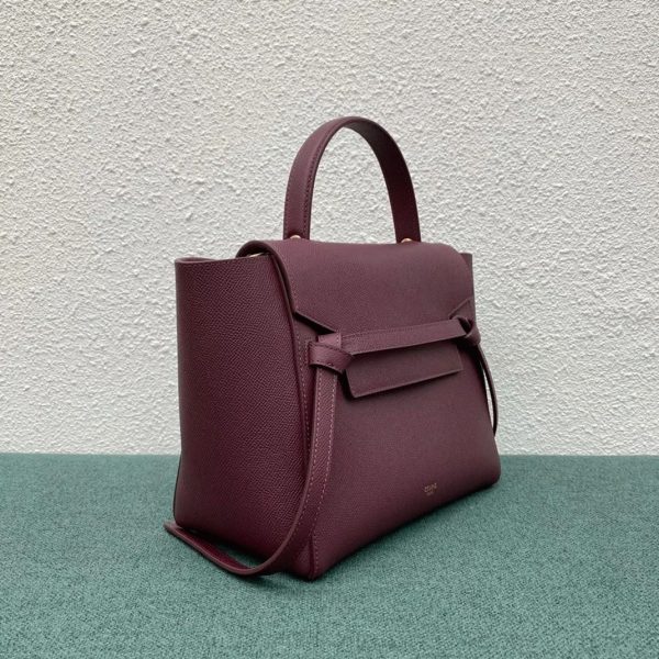Contrefaçon Celine Micro Belt Sac en bordeaux – Image 12