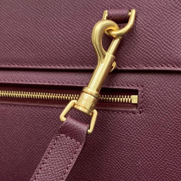 Contrefaçon Celine Micro Belt Sac en bordeaux – Image 8