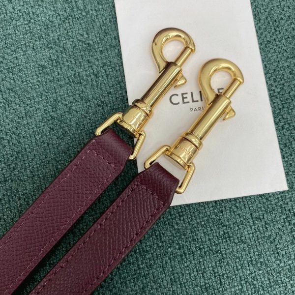 Contrefaçon Celine Micro Belt Sac en bordeaux – Image 6