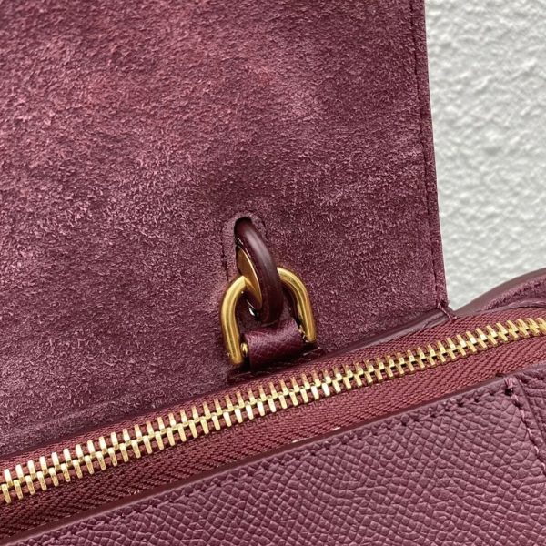 Contrefaçon Celine Micro Belt Sac en bordeaux – Image 5