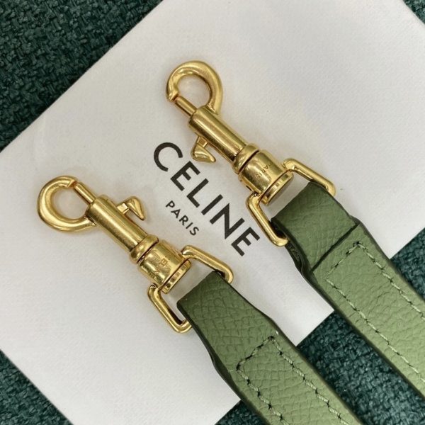 Contrefaçon Celine Belt Nano Sac en kaki clair – Image 11