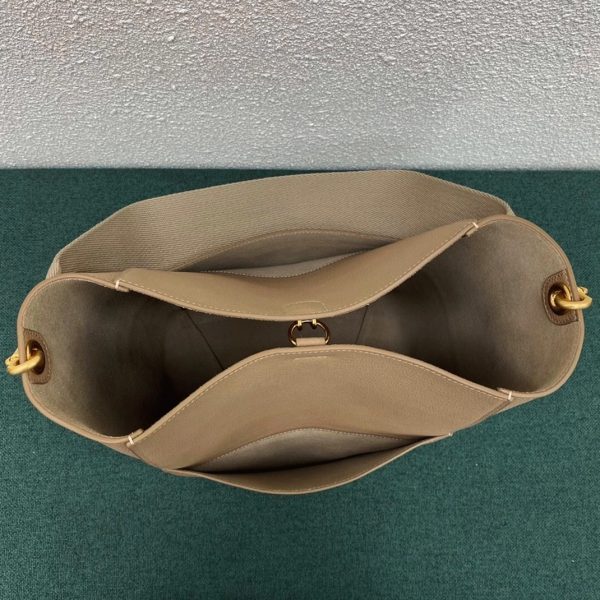 Réplique Celine Sangle Bucket Sac en taupe cuir de veau grainé – Image 9