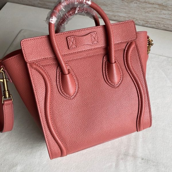 Contrefaçon Celine Nano Luggage Fourre-tout Sac en orange – Image 6
