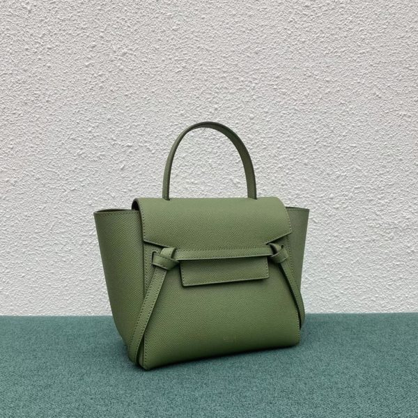 Contrefaçon Celine Belt Nano Sac en kaki clair – Image 3