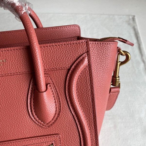 Contrefaçon Celine Nano Luggage Fourre-tout Sac en orange – Image 5