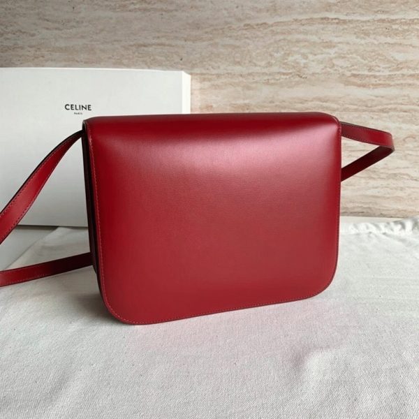 Réplique Celine Classic Box Moyen Sac en rouge – Image 7