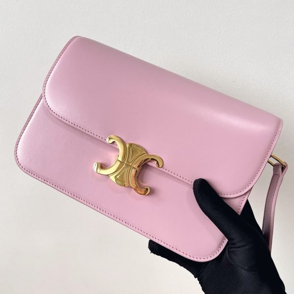 Contrefaçon Celine Triomphe Adolescent Sac en rose – Image 9
