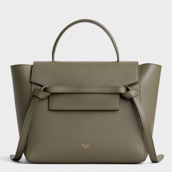 Réplique Celine Micro Belt Sac en vert armée