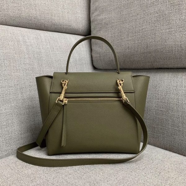 Réplique Celine Micro Belt Sac en vert armée – Image 7