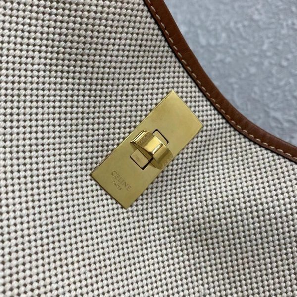 Faux Celine Bucket 16 Sac en textile et cuir de veau – Image 10