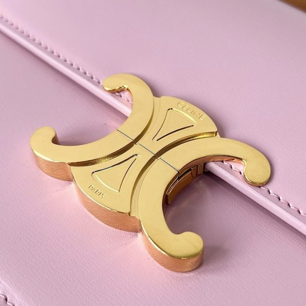 Contrefaçon Celine Triomphe Adolescent Sac en rose – Image 4