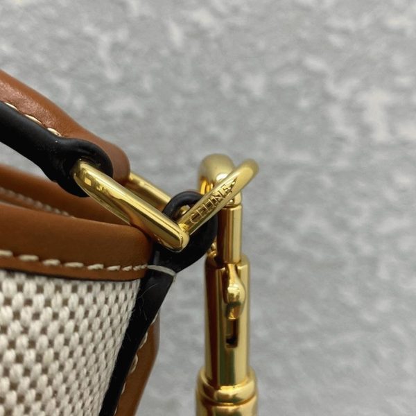 Faux Celine Bucket 16 Sac en textile et cuir de veau – Image 9