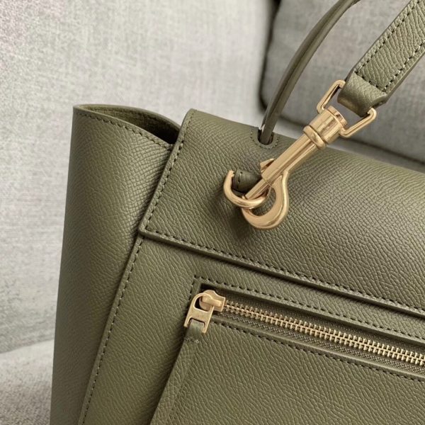 Réplique Celine Micro Belt Sac en vert armée – Image 5