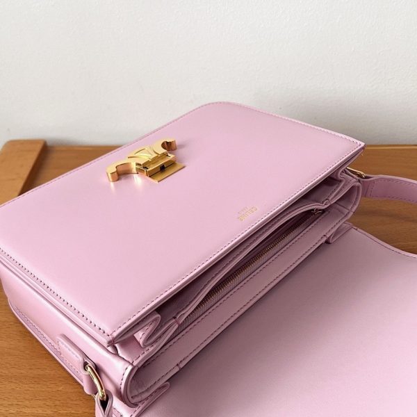 Contrefaçon Celine Triomphe Adolescent Sac en rose – Image 3
