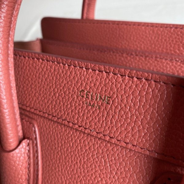 Contrefaçon Celine Nano Luggage Fourre-tout Sac en orange – Image 4