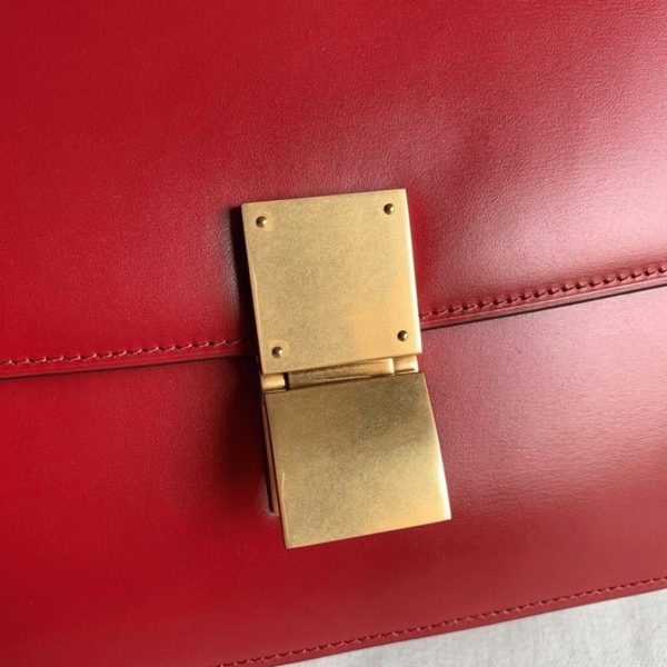 Réplique Celine Classic Box Moyen Sac en rouge – Image 6