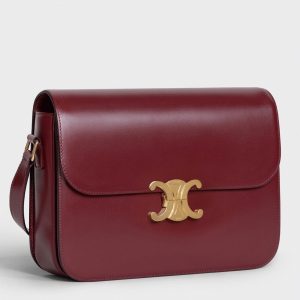 Faux Celine Triomphe Grand Sac en bordeaux