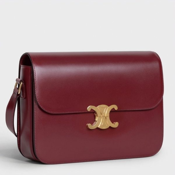 Faux Celine Triomphe Grand Sac en bordeaux