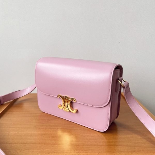 Contrefaçon Celine Triomphe Adolescent Sac en rose – Image 2