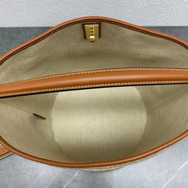 Réplique Celine Bucket 16 Sac en textile avec logo Céline – Image 15