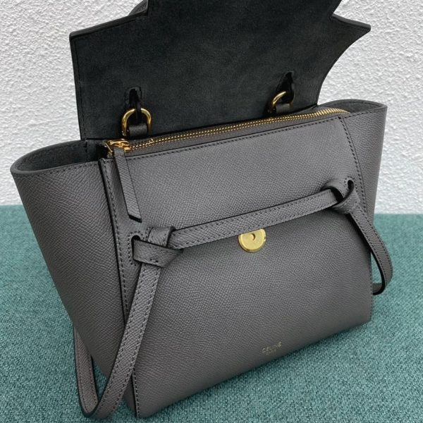 Faux Celine Belt Nano Sac en gris – Image 7