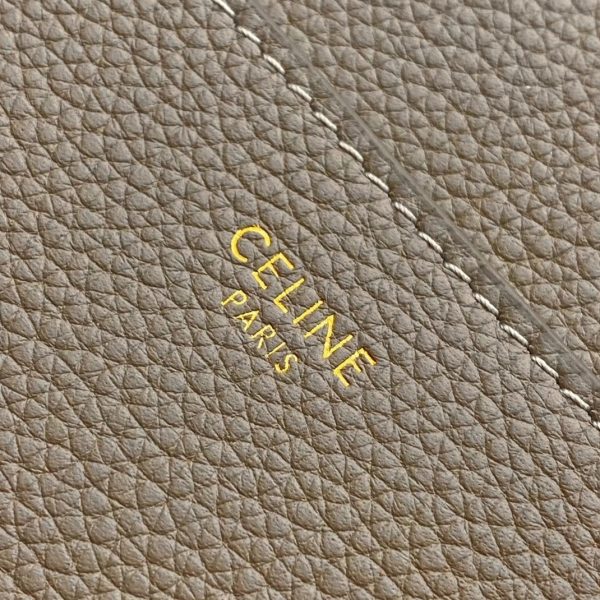 Réplique Celine Sangle Bucket Sac en taupe cuir de veau grainé – Image 6
