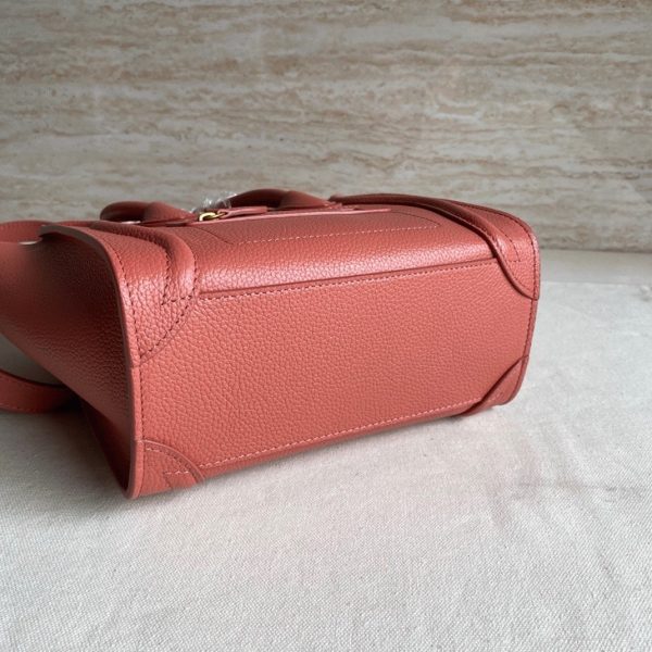 Contrefaçon Celine Nano Luggage Fourre-tout Sac en orange – Image 3