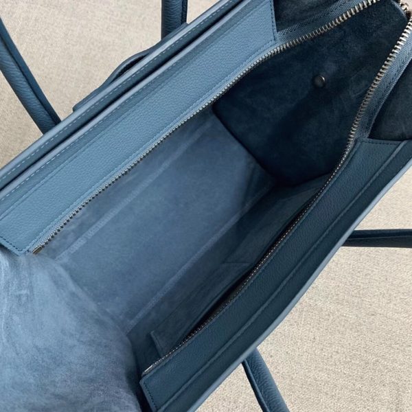 Contrefaçon Celine Micro Luggage Fourre-tout Sac en bleu ardoise – Image 7