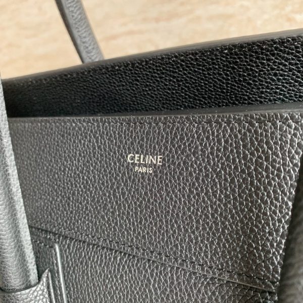 Faux Celine Mini Luggage Fourre-tout Sac en noir – Image 4