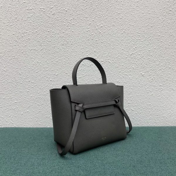 Faux Celine Belt Nano Sac en gris – Image 3