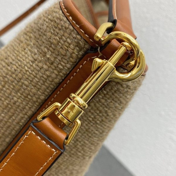 Réplique Celine Bucket 16 Sac en textile avec logo Céline – Image 10