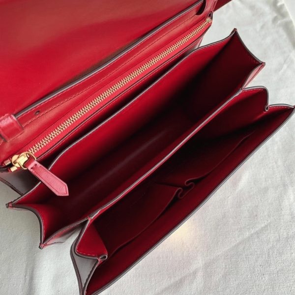 Réplique Celine Classic Box Moyen Sac en rouge – Image 4