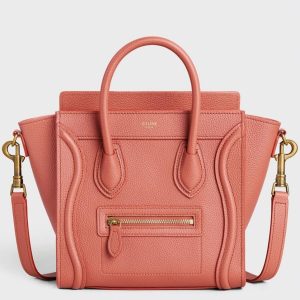 Contrefaçon Celine Nano Luggage Fourre-tout Sac en orange
