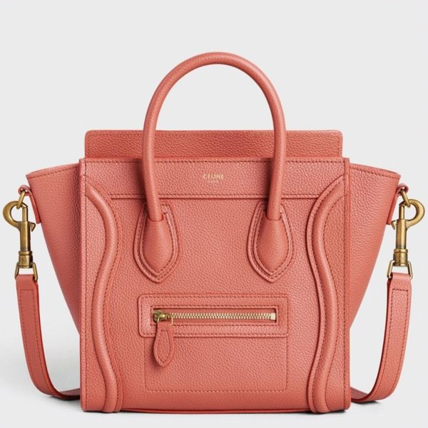 Contrefaçon Celine Nano Luggage Fourre-tout Sac en orange