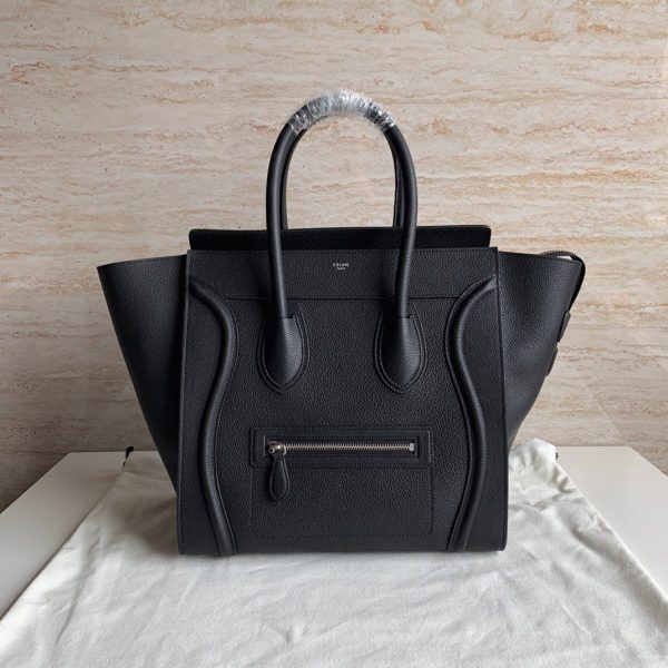 Faux Celine Mini Luggage Fourre-tout Sac en noir – Image 3