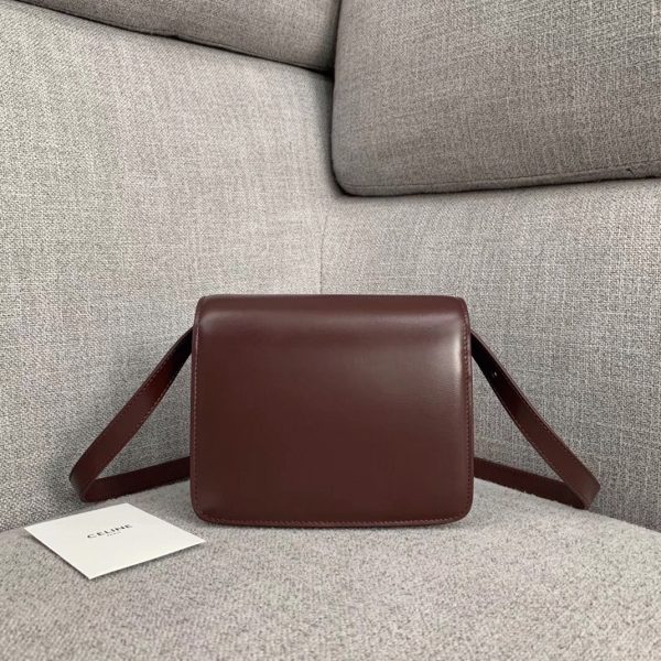Contrefaçon Celine Classic Box Petit Sac en bordeaux – Image 6