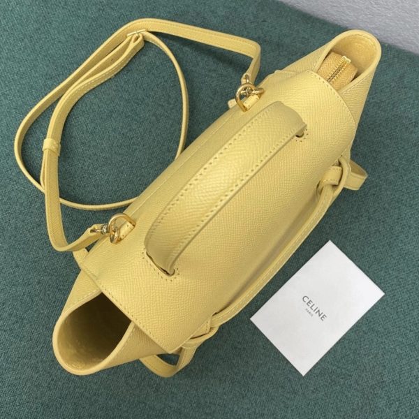 Faux Celine Belt Nano Sac en jaune – Image 7