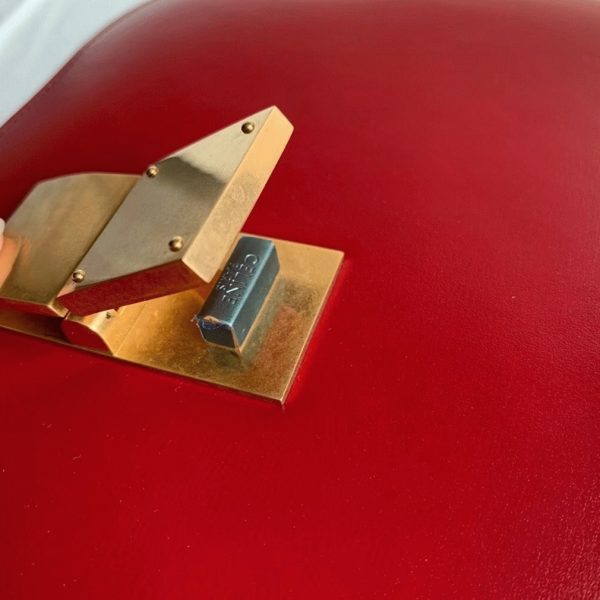 Réplique Celine Classic Box Moyen Sac en rouge – Image 3