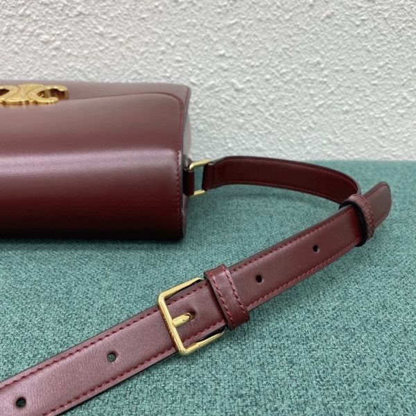Faux Celine Triomphe Grand Sac en bordeaux – Image 6