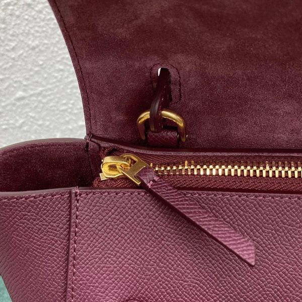 Faux Celine Belt Nano Sac en bordeaux – Image 10
