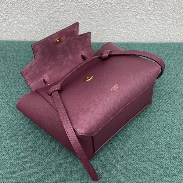 Faux Celine Belt Nano Sac en bordeaux – Image 9